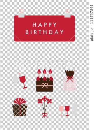 Clipped red paper birthday card design 111737841