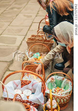 Lviv, Ukraine - May 2, 2021: Easter holiday Lviv, Ukraine - May 2, 2021: Easter holiday 111737942