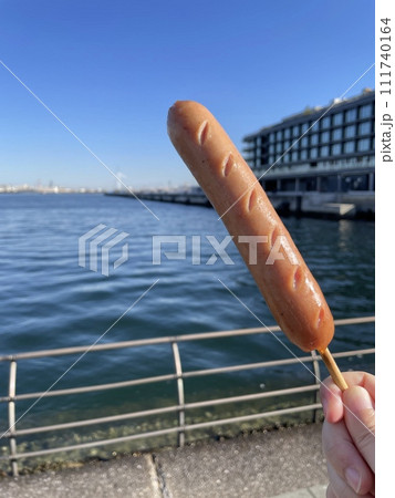 串付きフランクフルトソーセージ 屋台の定番グルメ 111740164