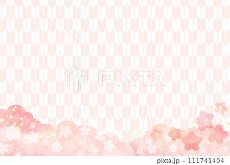 水彩風の桜　春の和柄背景 111741404