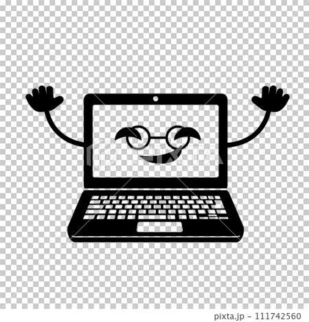 網路詐騙圖示說明-電腦螢幕上的壞臉 111742560