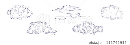 Cloud Fluffy Element Hand Drawn with Pen Vector Set Cloud Fluffy Element Hand Drawn with Pen Vector Set 111742953