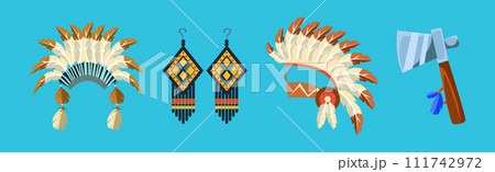Ethnic Indian Symbol and Tribal Object Vector Set Ethnic Indian Symbol and Tribal Object Vector Set 111742972