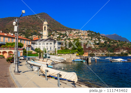 View of Cernobbio, beautiful small town on Lake Como, Lombardy, Italy View of Cernobbio, beautiful small town on Lake Como, Lombardy, Italy 111743402
