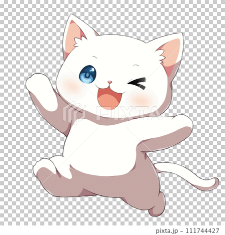 白猫　絵画　イラスト　ドローイング ボールペン画 白猫002【ドローイング 原画 絵画】 - メルカリ