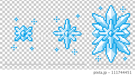 RPG style pixel art magic effect ice 111744451