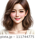 正面を向く女性（AI） 111744775