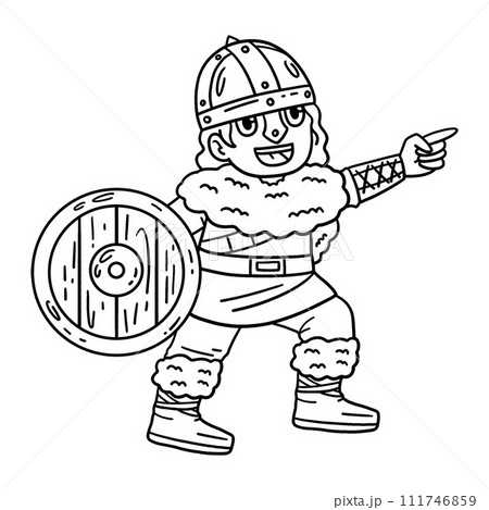 Viking Navigating Isolated Coloring Page for Kids Viking Navigating Isolated Coloring Page for Kids 111746859