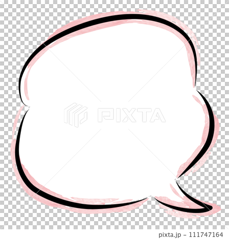 Rough and simple speech bubble_fluffy_watercolor border pink Rough and simple speech bubble_fluffy_watercolor border pink 111747164