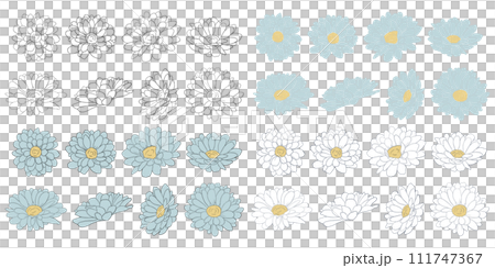 簡單的藍白花朵插畫 簡單的藍白花朵插畫 111747367