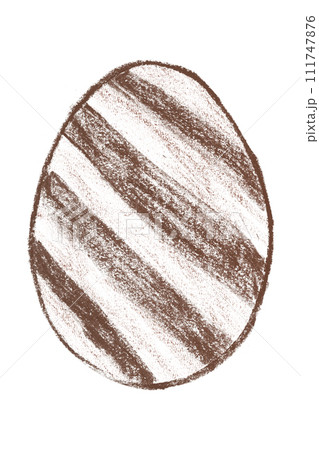 Draw brown Easter eggs isolated on a white background. 111747876