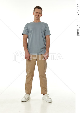 offended frustrated young man on white background. sadness offended frustrated young man on white background. sadness 111747877