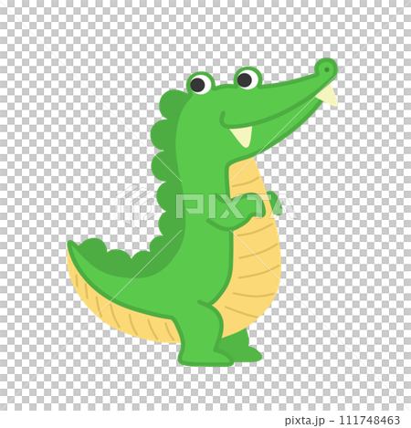 Illustration of cute green crocodile 111748463
