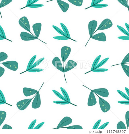 Spring green foliage seamless pattern 111748897