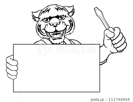 Electrician Tiger Screwdriver Tool Handyman Electrician Tiger Screwdriver Tool Handyman 111748948