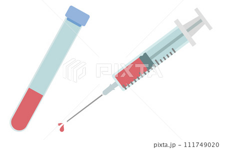 注射器と採血管のイラスト 注射器と採血管のイラスト 111749020
