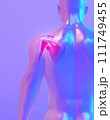 Shoulder painful skeleton x-ray, 3D illustration. 111749455