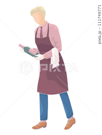 female sommelier with bottle of wine 111749771