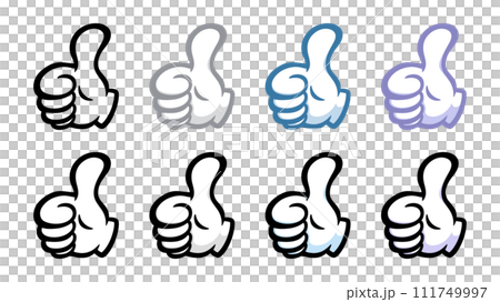 Illustration material set of good pose of gloved hands Illustration material set of good pose of gloved hands 111749997