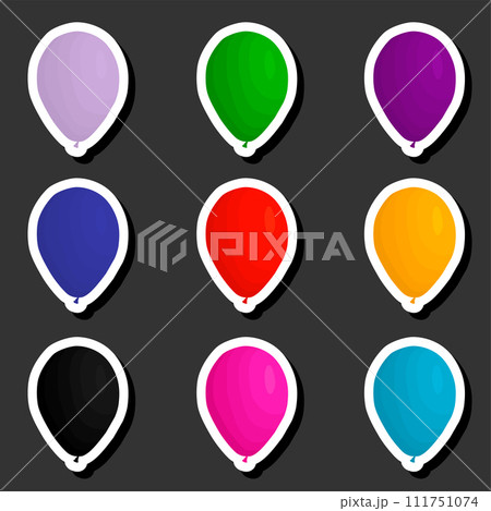 Beautiful illustration on theme of celebrating annual holiday with inflatable balloons 111751074