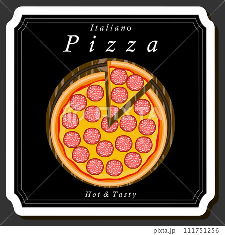 Illustration on theme big hot tasty pizza to pizzeria menu 111751256