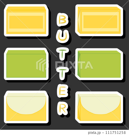 Illustration on theme big colored set different types creamy butter 111751258