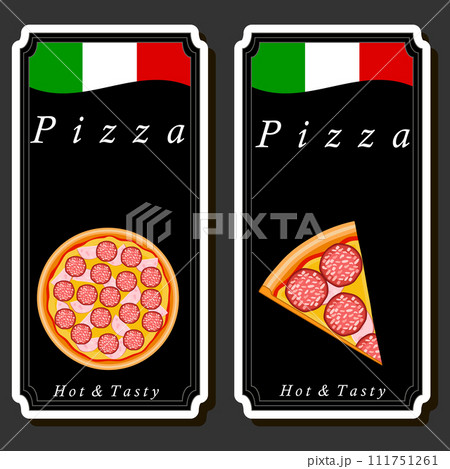 Illustration on theme big hot tasty pizza to pizzeria menu 111751261