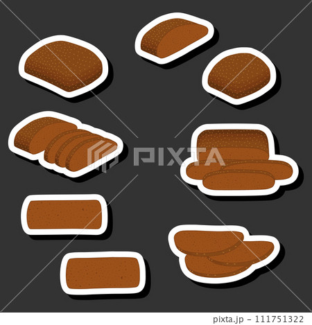 beautiful tasty edible homemade set baked bread consisting of various ingredients 111751322