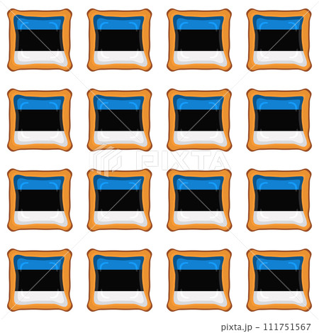 Pattern cookie with flag country Estonia in tasty biscuit Pattern cookie with flag country Estonia in tasty biscuit 111751567