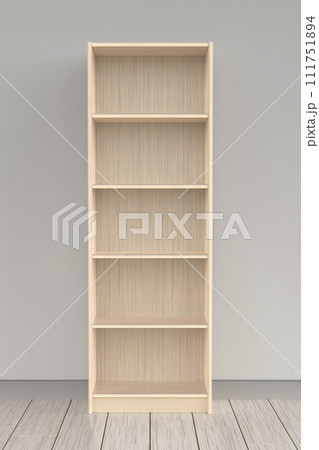 Empty wooden bookcase Empty wooden bookcase 111751894