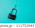 Lock on the fishing hook. Cyber security, phishing, password leak 111752043