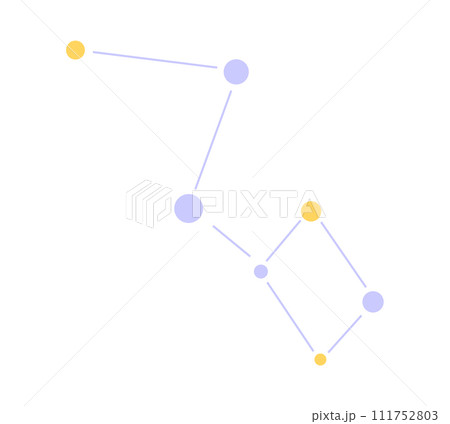Constellation Ursa Major. Braid theme in children's flat style. 111752803