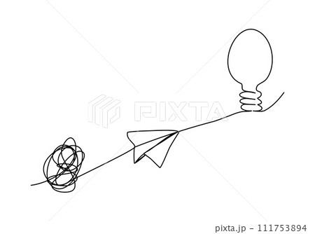 Concept for problem solving, one line drawing vector illustration. Concept for problem solving, one line drawing vector illustration. 111753894
