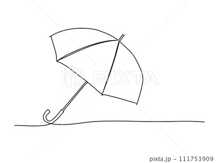 Umbrella, one line drawing vector illustration. 111753909