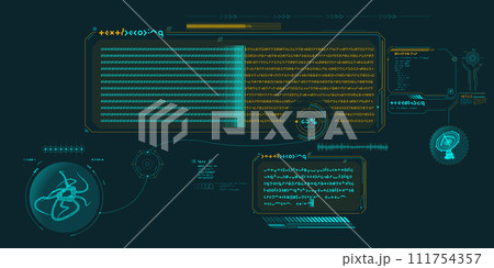 Futuristic HUD design of Sci-fi data. Futuristic HUD design of Sci-fi data. 111754357