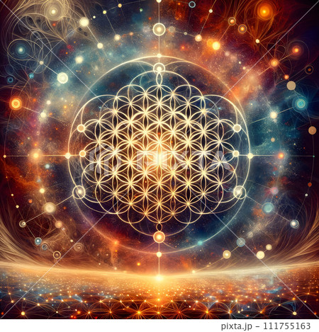 AI-generated content. A complex design that merges modern computational technology with ancient philosophical concepts, AI-generated content. A complex design that merges modern computational technology with ancient philosophical concepts, 111755163