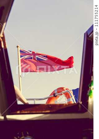 uk red ensign the british maritime flag flown from yacht 111755214