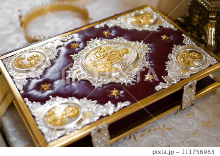 church accessories for the priest's service are made of gold church accessories for the priest's service are made of gold 111756983