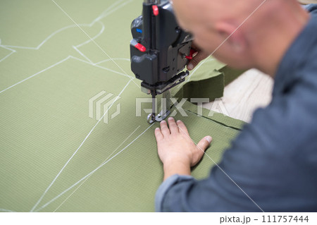 cutting of fabrics cut in production for sewing clothes 111757444