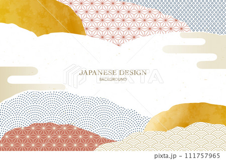 和柄の抽象的な背景デザイン 和柄の抽象的な背景デザイン 111757965