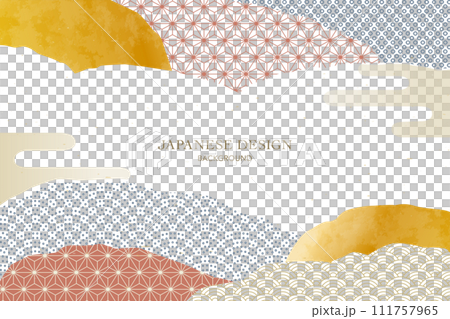 和柄の抽象的な背景デザイン 和柄の抽象的な背景デザイン 111757965