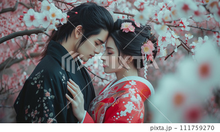 侍の男女のイメージ - image of Samurai Couple No1-11 -  111759270