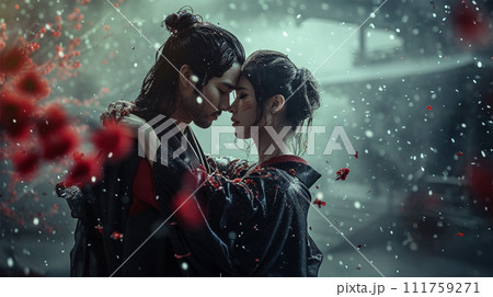 侍の男女のイメージ - image of Samurai Couple No1-12 -  111759271