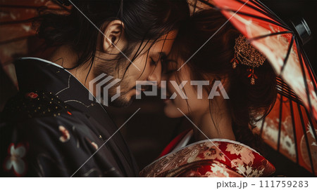 侍の男女のイメージ - image of Samurai Couple No1-2 -  111759283