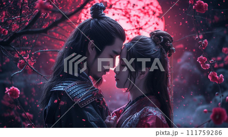 侍の男女のイメージ - image of Samurai Couple No1-5 - 侍の男女のイメージ - image of Samurai Couple No1-5 - 111759286