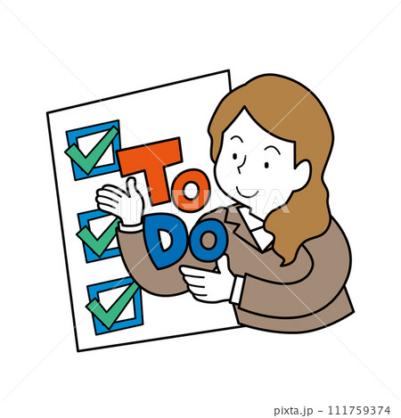 ToDoリストと女性 111759374