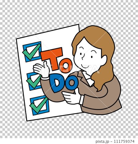 ToDoリストと女性 111759374
