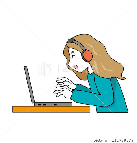 PCを操作する女性 111759375