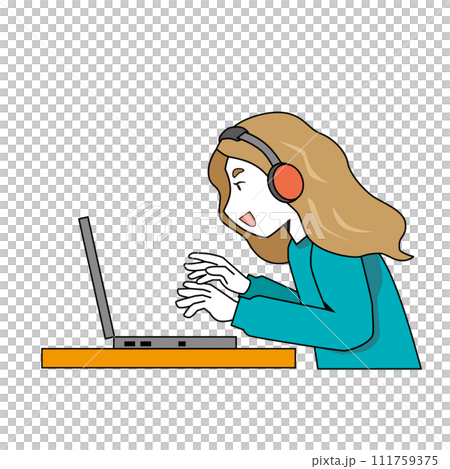 PCを操作する女性 111759375