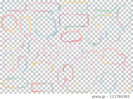 【水彩】吹き出しのイラストセット 111760365